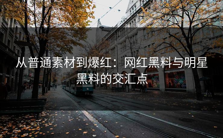 从普通素材到爆红:网红黑料与明星黑料的交汇点 从普通素材到爆红:网红黑料与明星黑料的交汇点